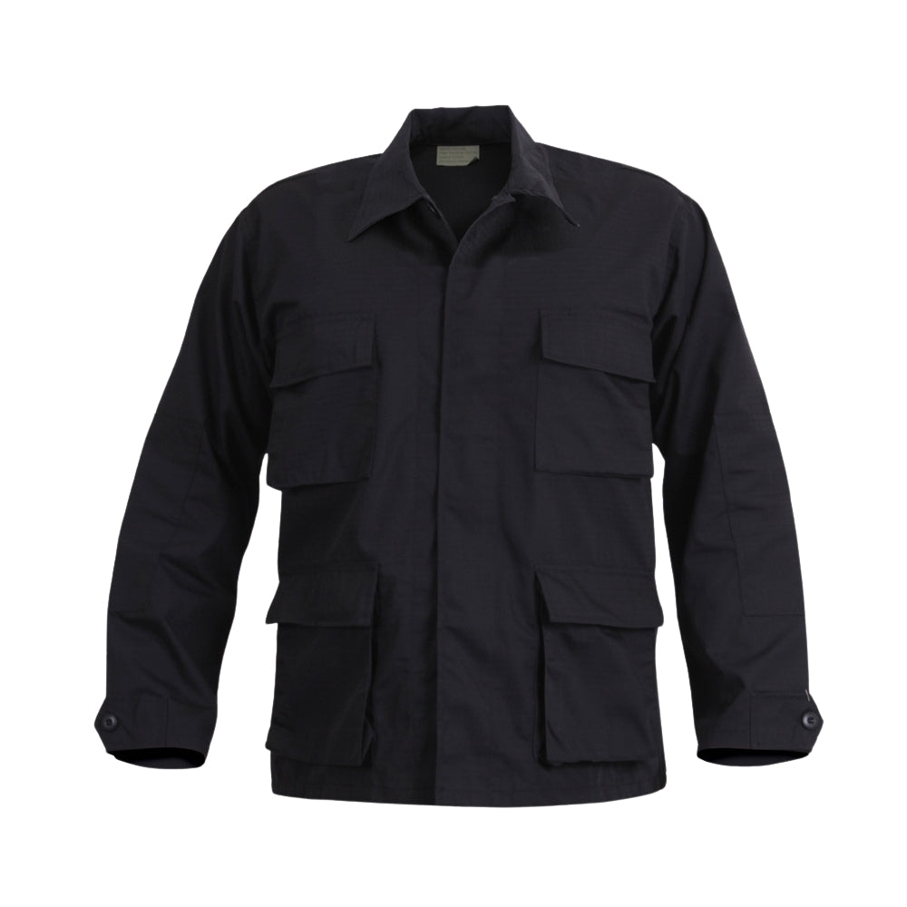 Rothco Rip-Stop SWAT Cloth BDU Shirt (65% Poly / 35% Cotton) - Black - 1