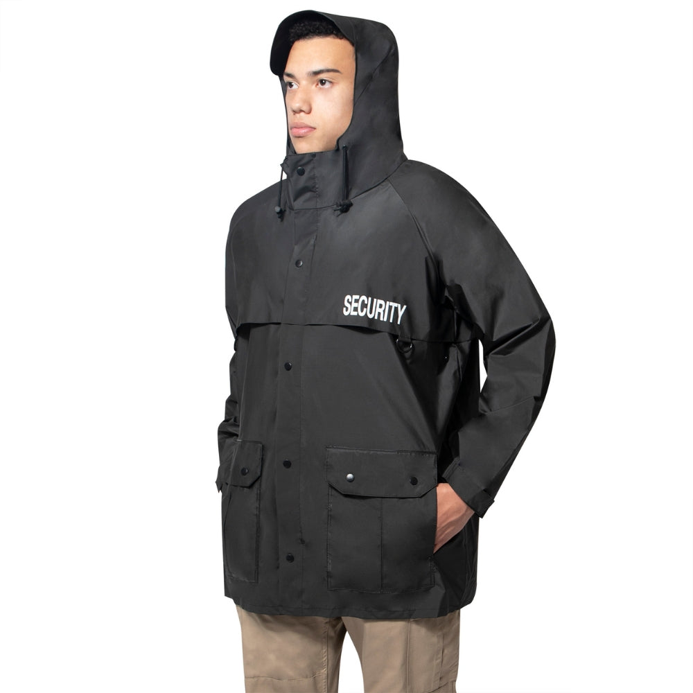 Rothco Security Nylon Rain Jacket - Black | All Security Equipment - 3