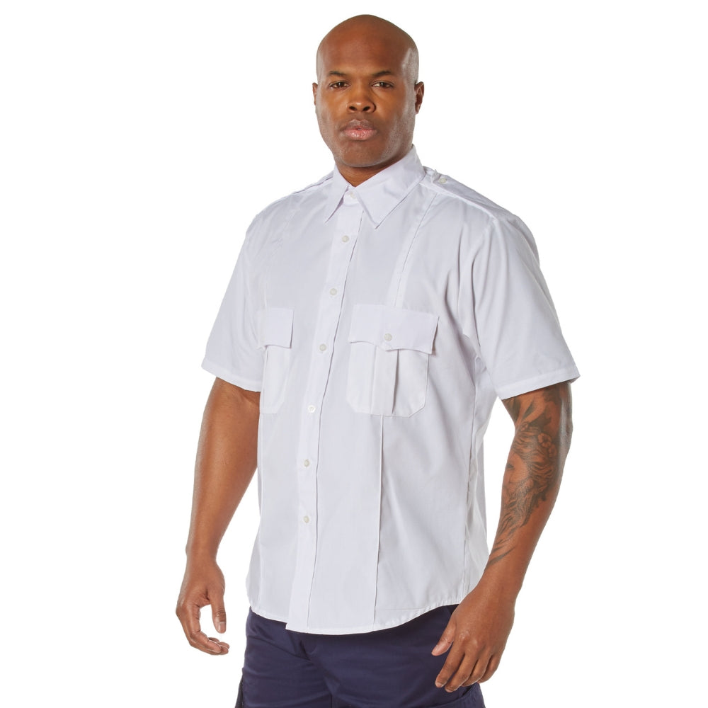 Rothco Short Sleeve Uniform Shirt (White) | All Security Equipment - 4