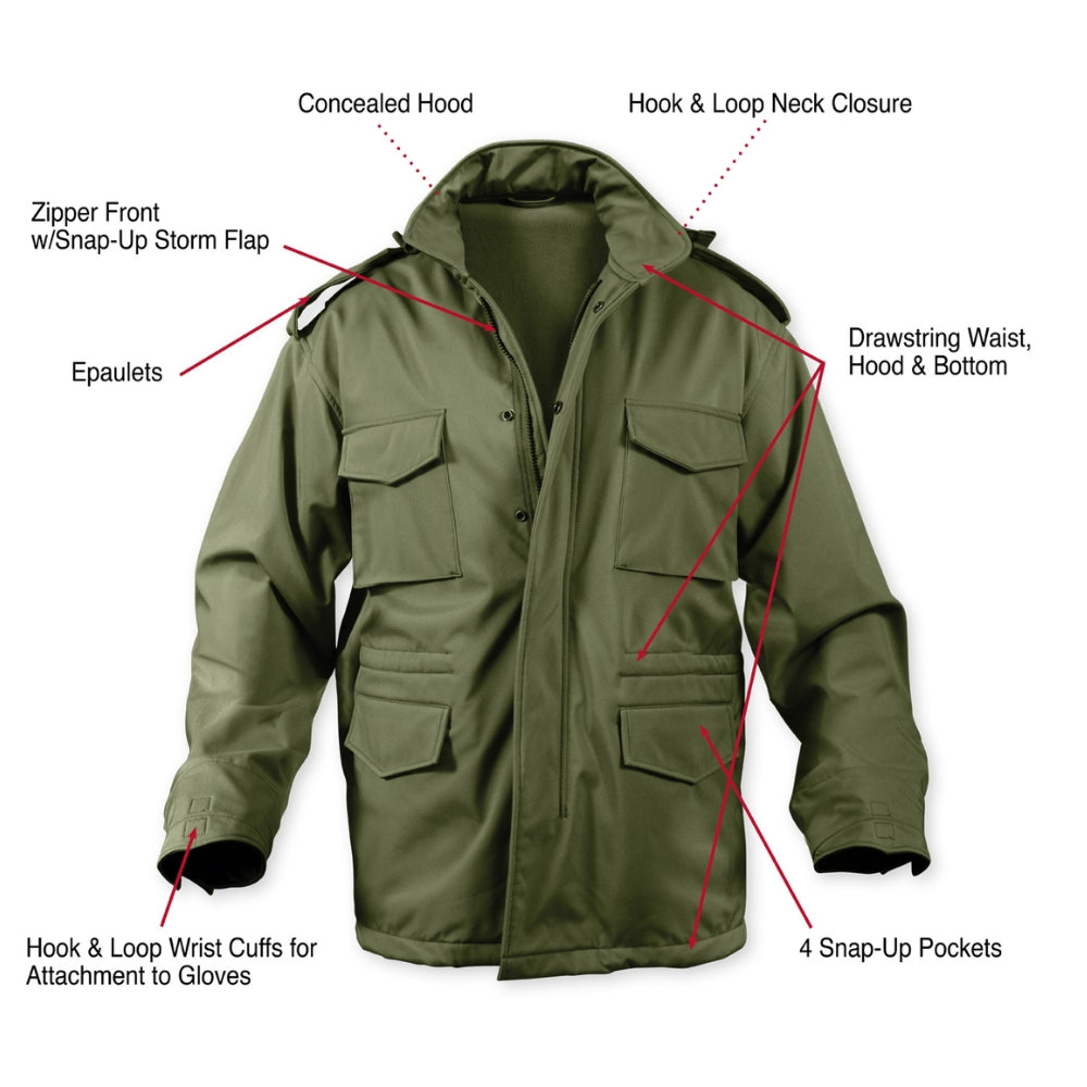 Rothco Soft Shell Tactical M-65 Field Jacket (Olive Drab) - 2