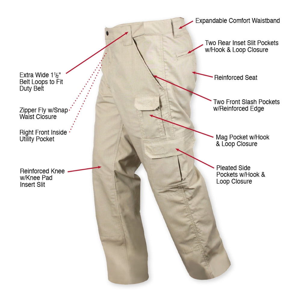 Rothco Tactical Duty Pants (Khaki) | All Security Equipment - 7