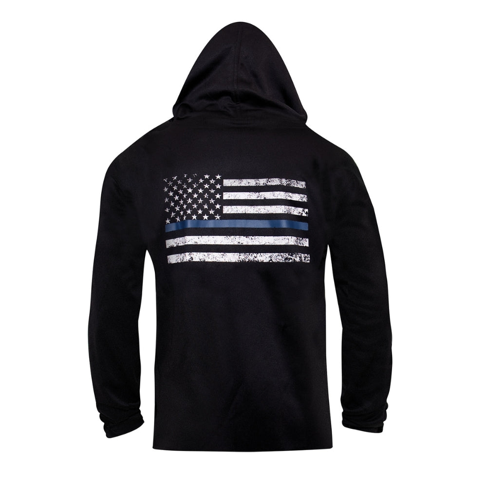 Rothco Thin Blue Line Concealed Carry Zippered Hoodie - Black - 4