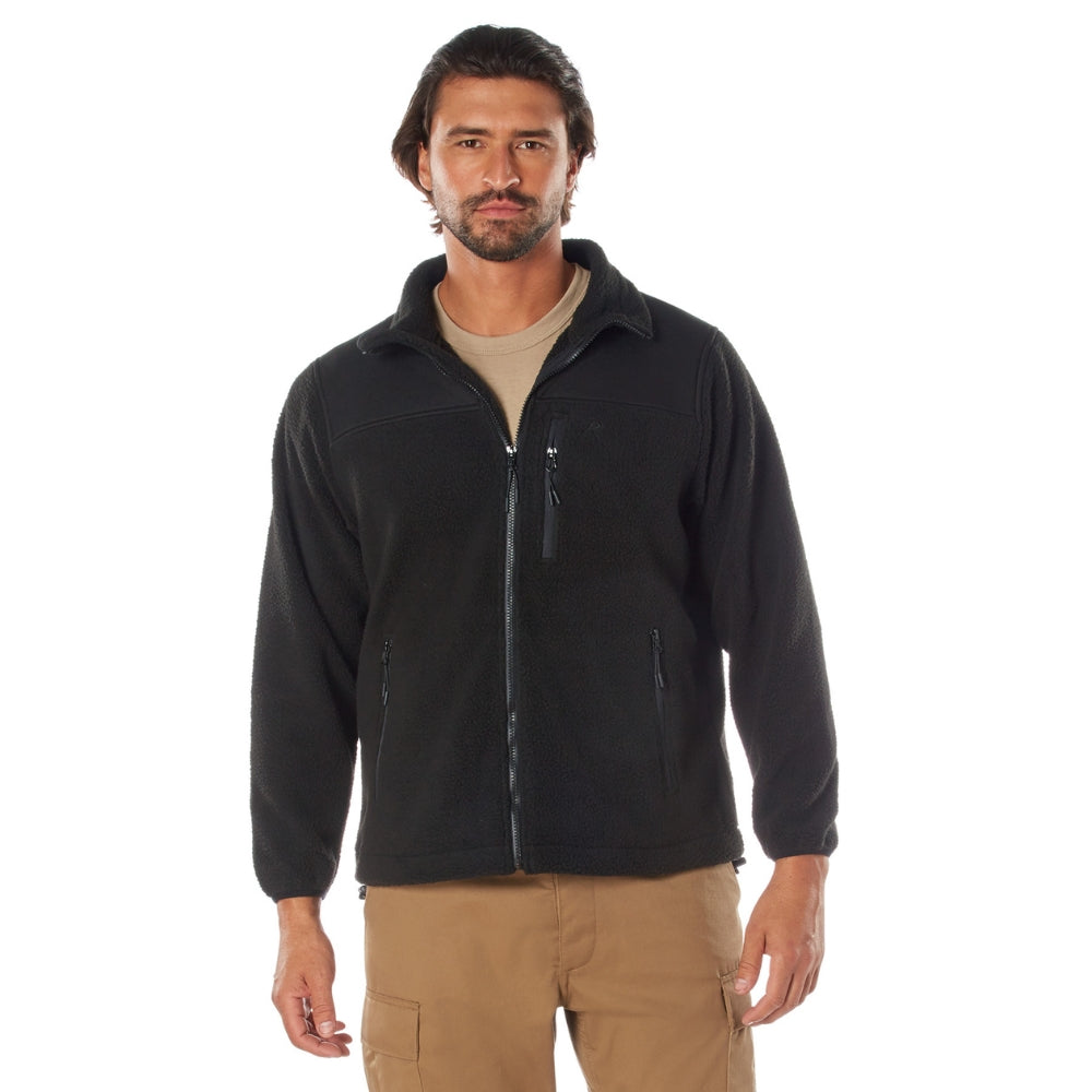 Rothco Trailsman Sherpa Fleece Jacket (Black) | All Security Equipment - 1