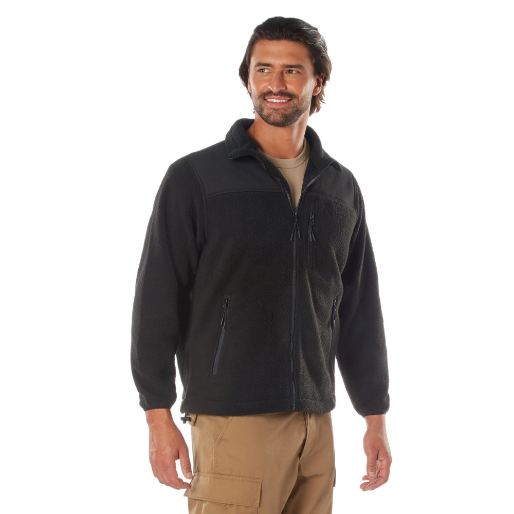 Rothco Trailsman Sherpa Fleece Jacket (Black) | All Security Equipment - 2