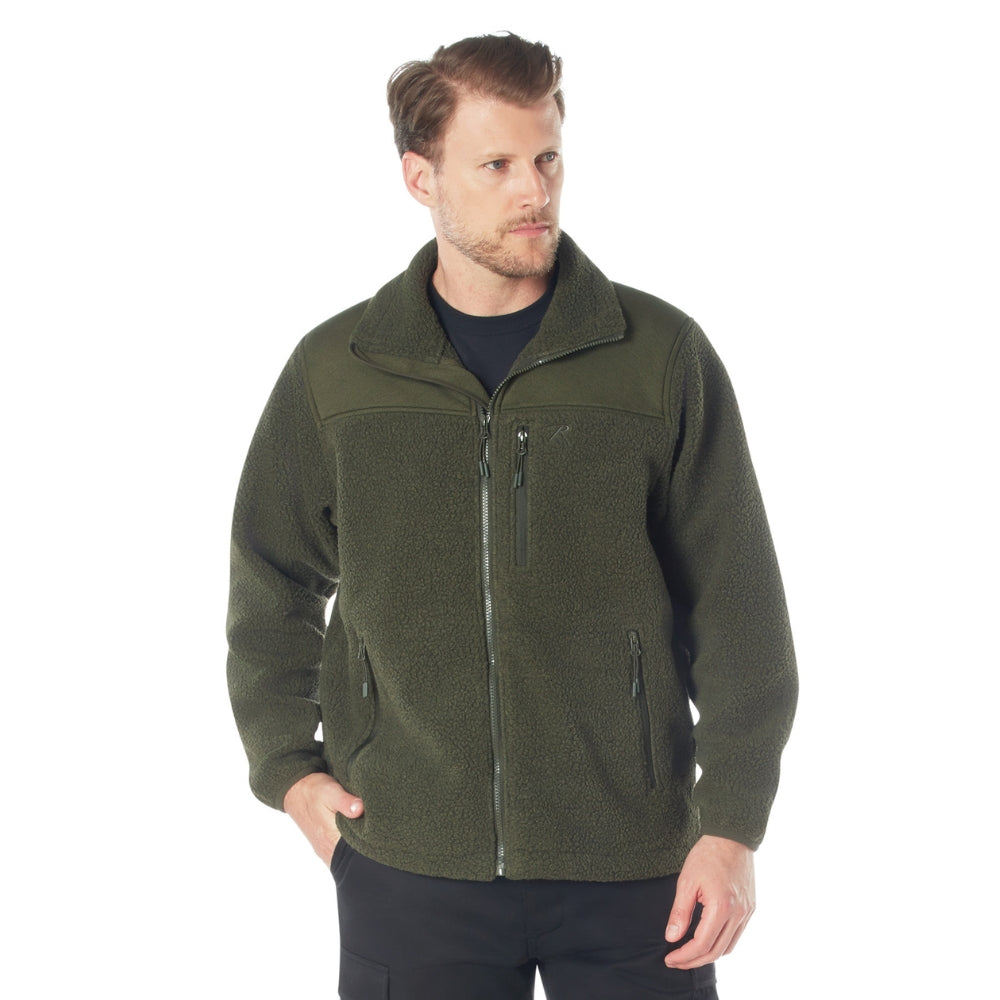 Rothco Trailsman Sherpa Fleece Jacket (Olive Drab) - 1