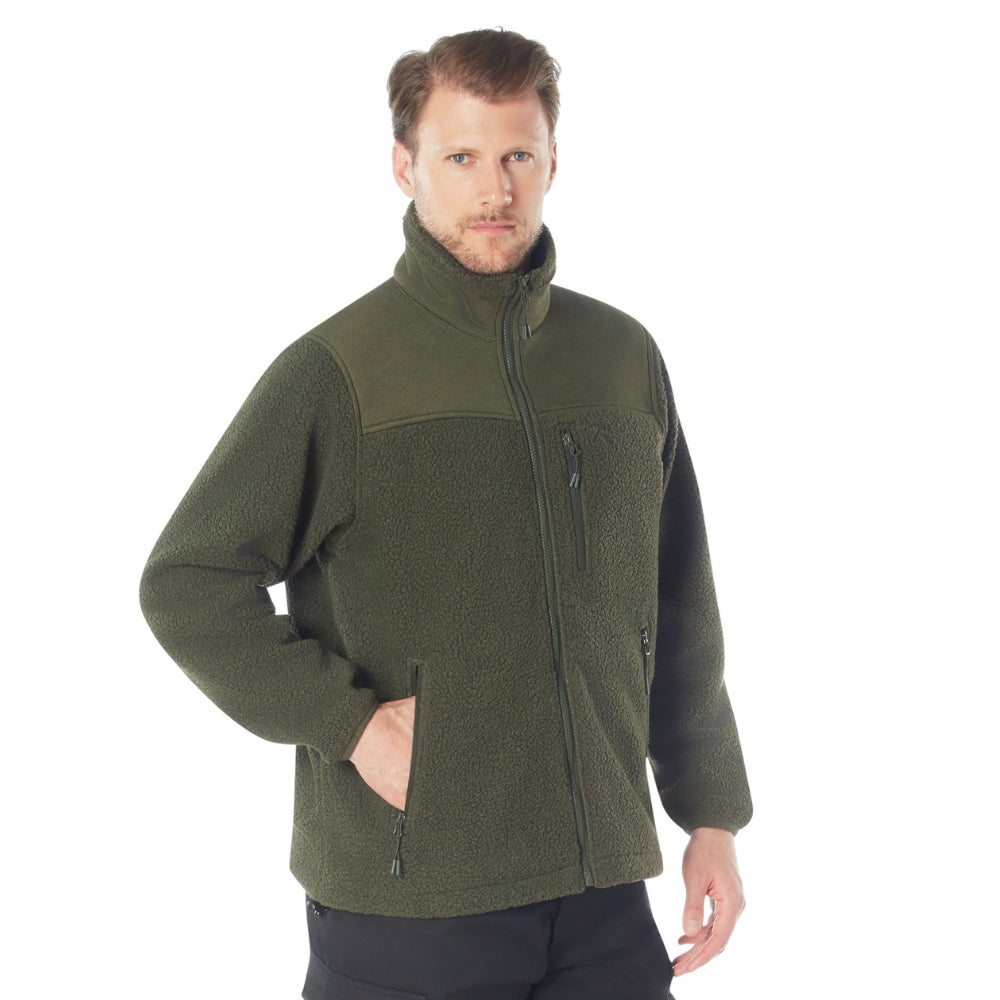 Rothco Trailsman Sherpa Fleece Jacket (Olive Drab) - 2