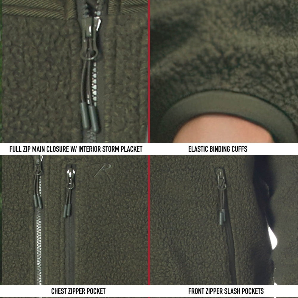 Rothco Trailsman Sherpa Fleece Jacket (Olive Drab) - 3