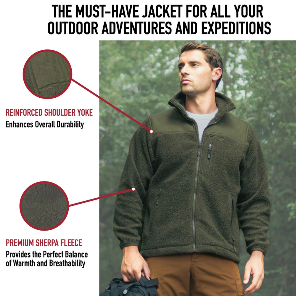 Rothco Trailsman Sherpa Fleece Jacket (Olive Drab) - 5