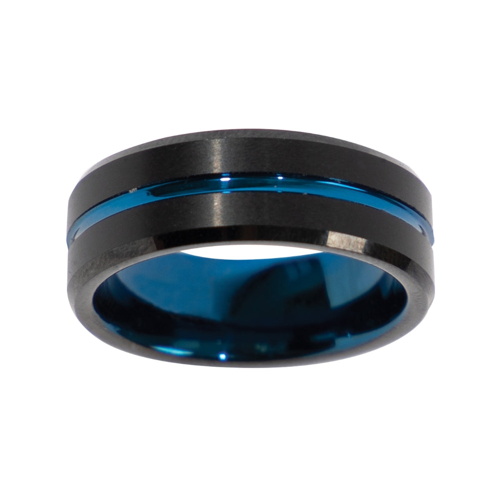 Rothco Tungsten Carbide Thin Blue Line Ring (Black) - 3