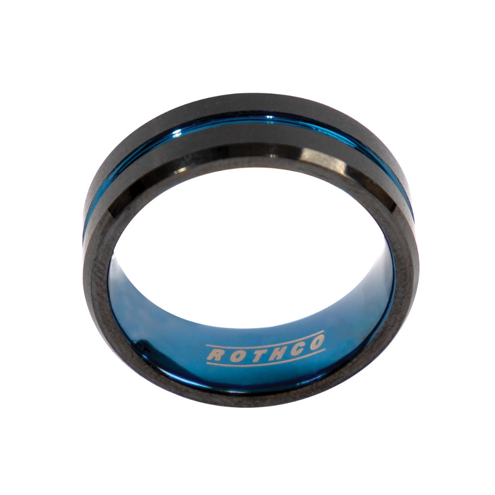 Rothco Tungsten Carbide Thin Blue Line Ring (Black) - 4