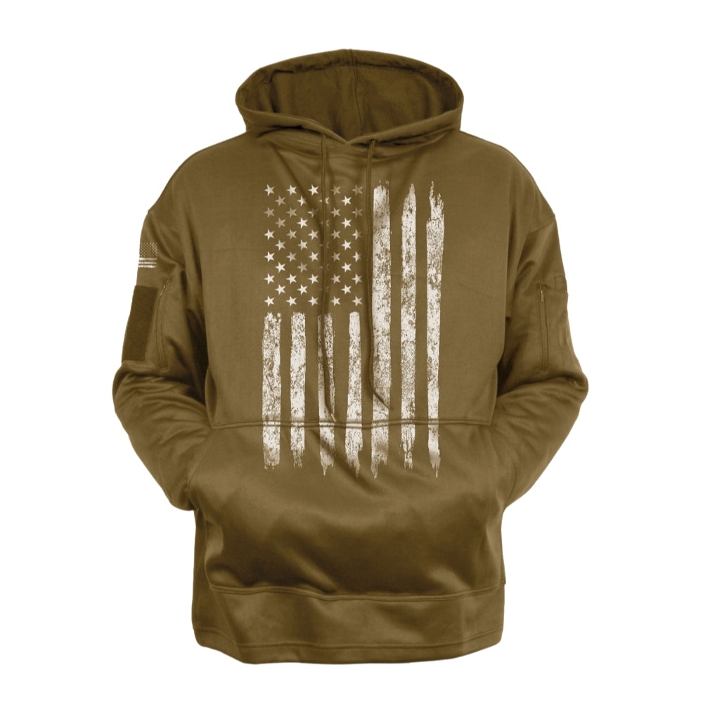 Rothco U.S. Flag Concealed Carry Hoodie (Coyote Brown)