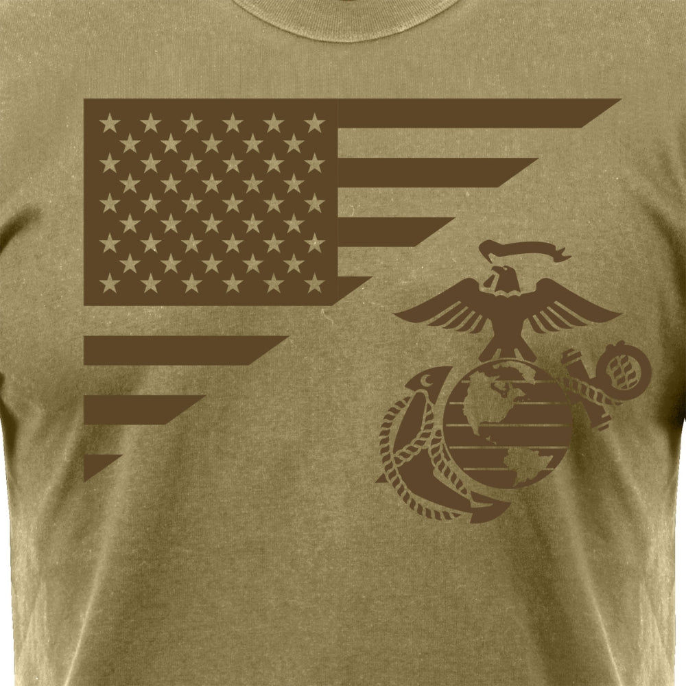 Rothco US Flag / USMC Eagle, Globe, & Anchor T-Shirt (Coyote Brown)