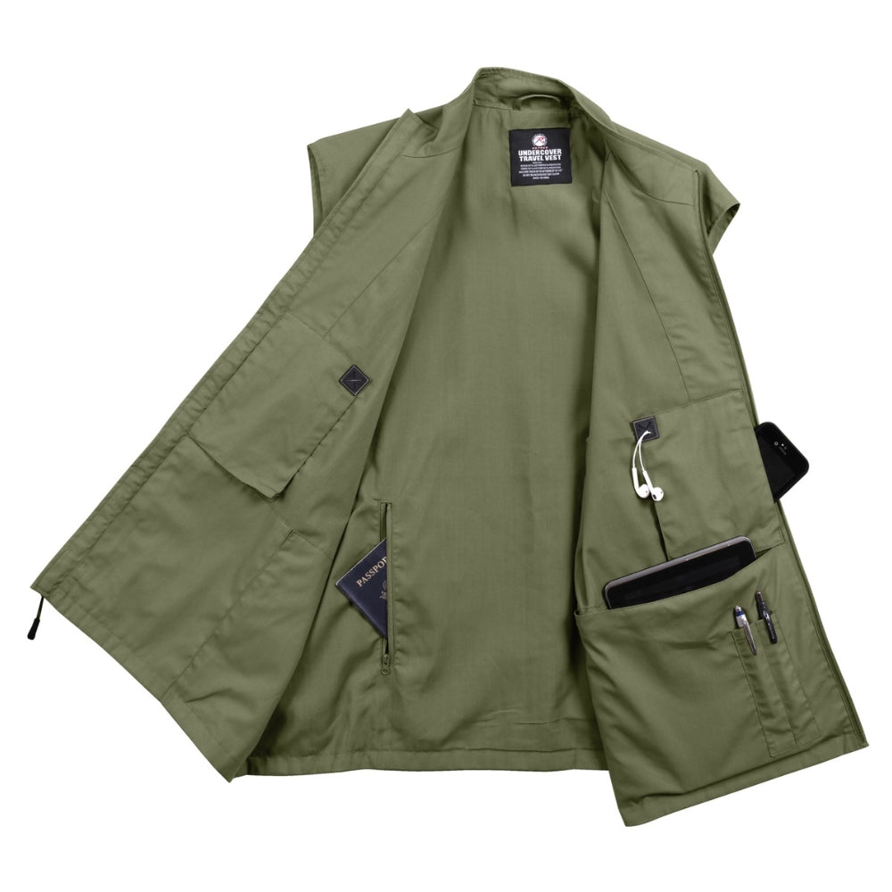 Rothco Undercover Travel Vest (Olive Drab) | All Security Equipment - 2