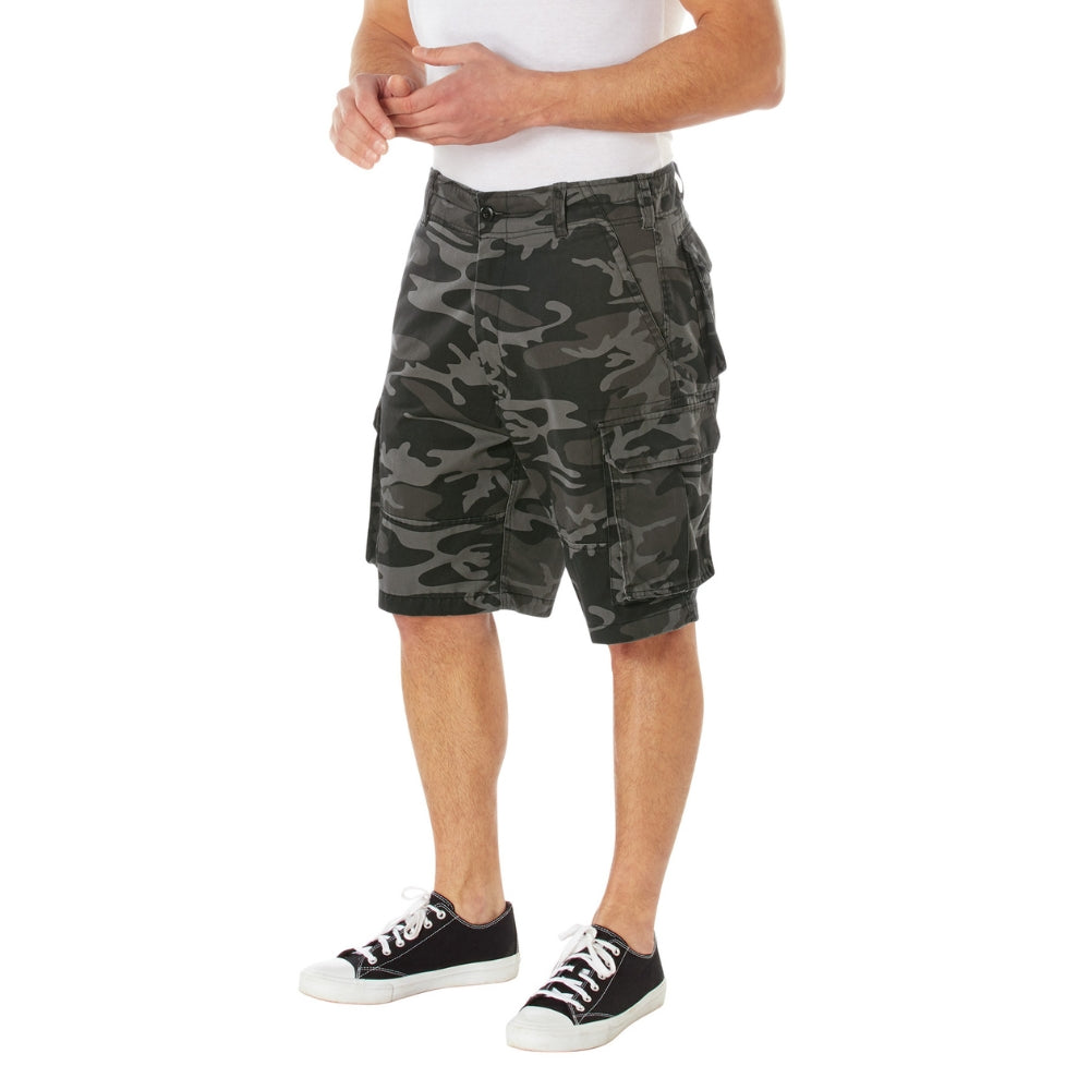 Rothco Vintage Camo Paratrooper Cargo Shorts (Black Camo) - 3