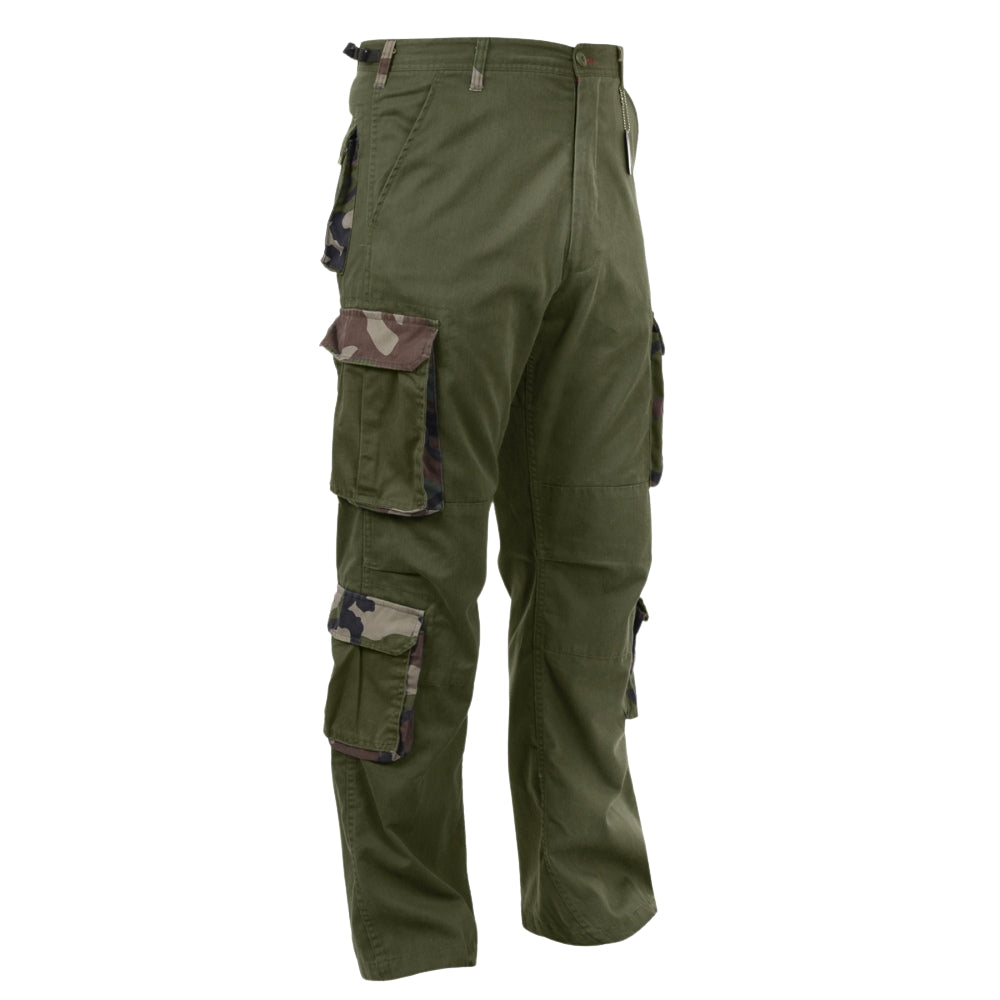 Rothco Vintage Camo Paratrooper Fatigue Pants (Olive DrabWoodland Camo)
