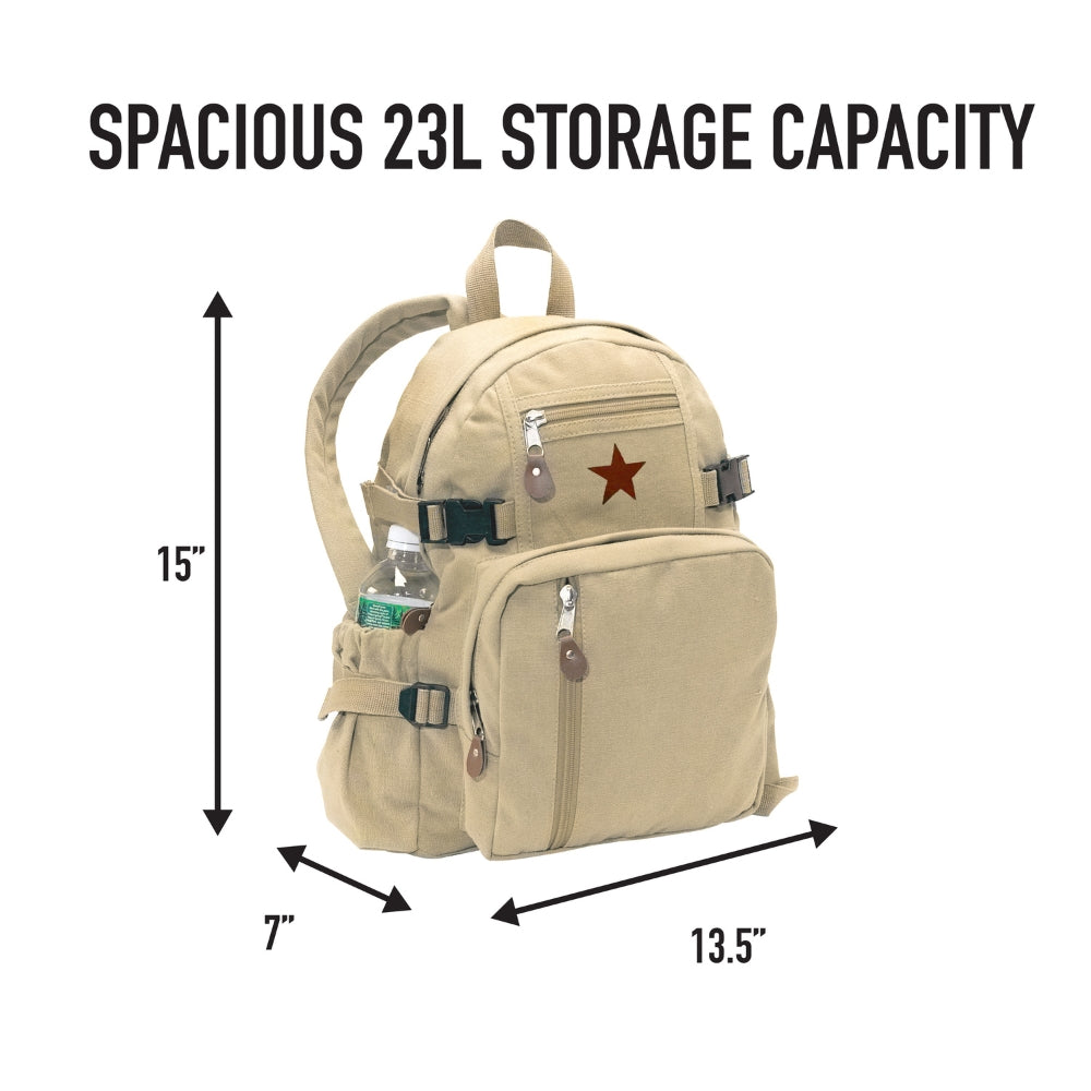 Rothco Vintage Canvas Compact Backpack | All Security Equipment - 17