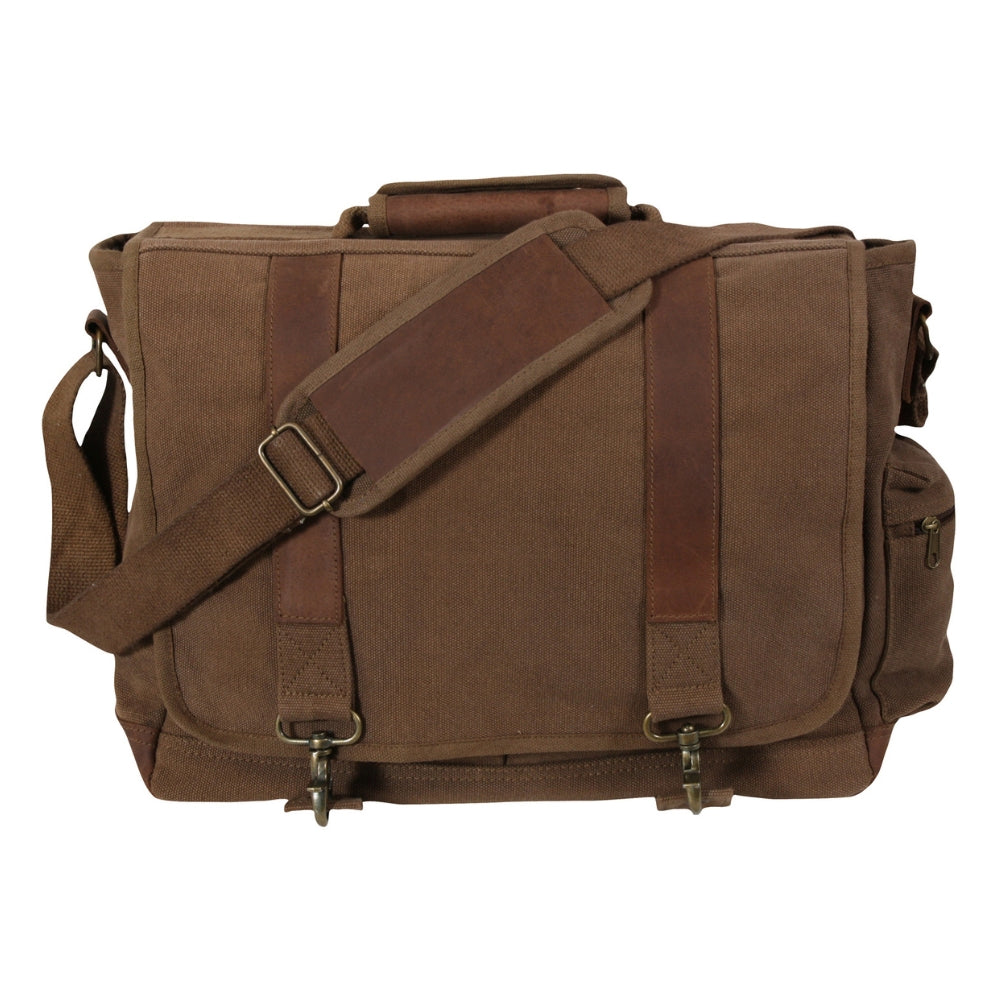 Rothco Vintage Canvas Pathfinder Laptop Bag With Leather Accents - 1