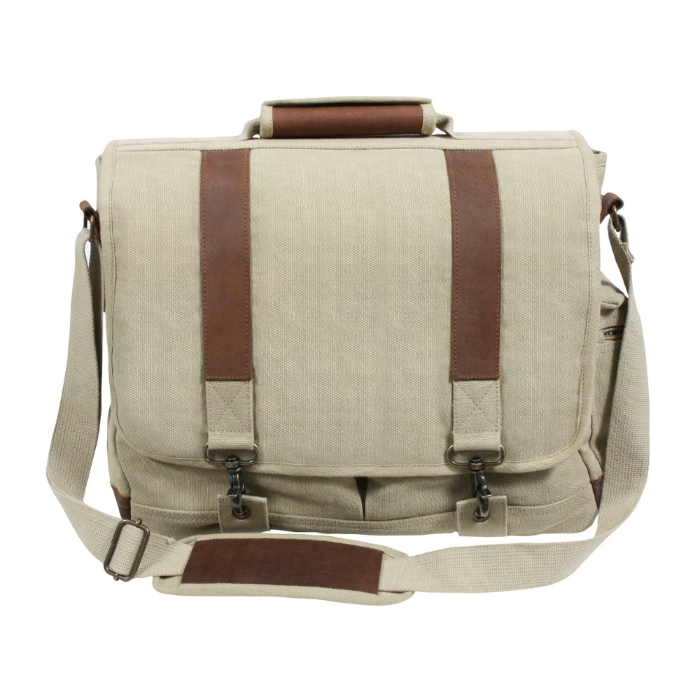 Rothco Vintage Canvas Pathfinder Laptop Bag With Leather Accents - 3