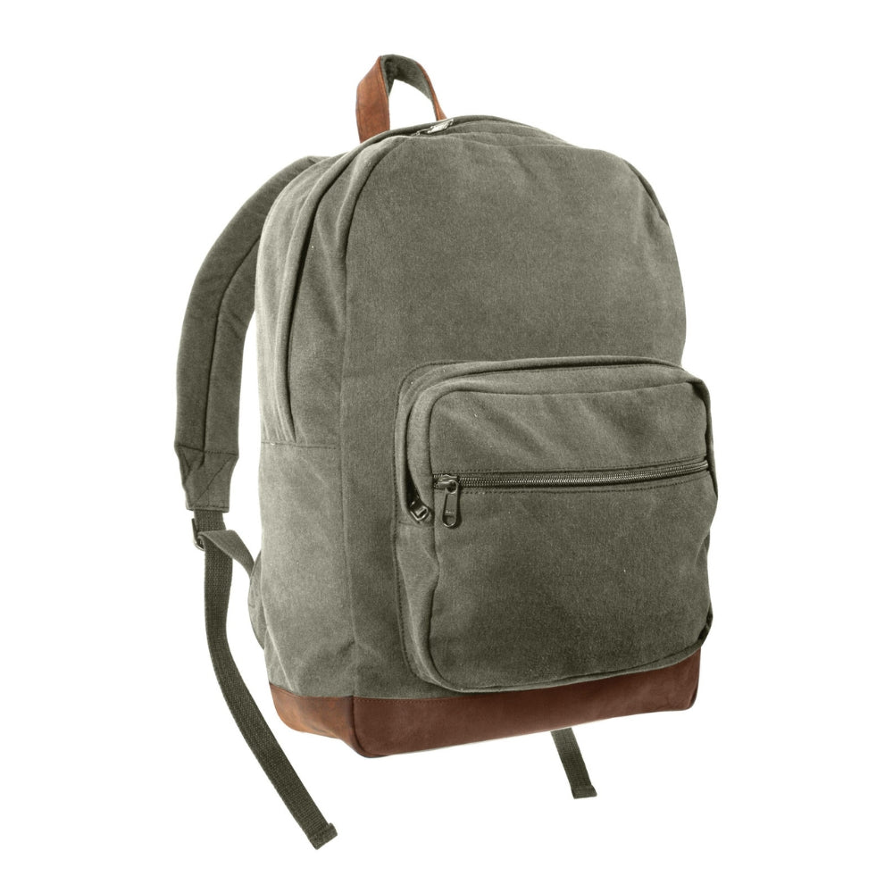 Rothco Vintage Canvas Teardrop Backpack With Leather Accents - 2