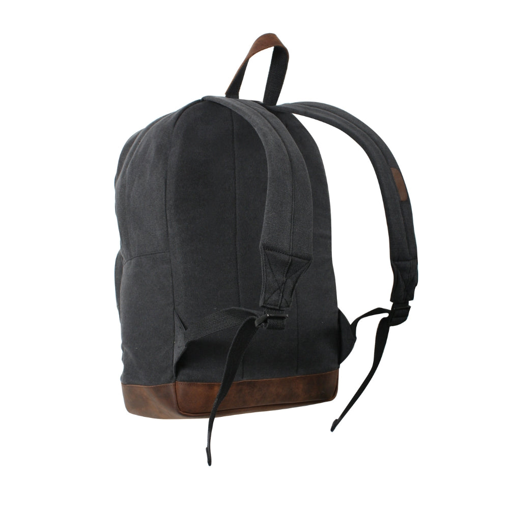 canvas and leather vintage backpack Rothco Vintage Canvas Teardrop Backpack With Leather Accents