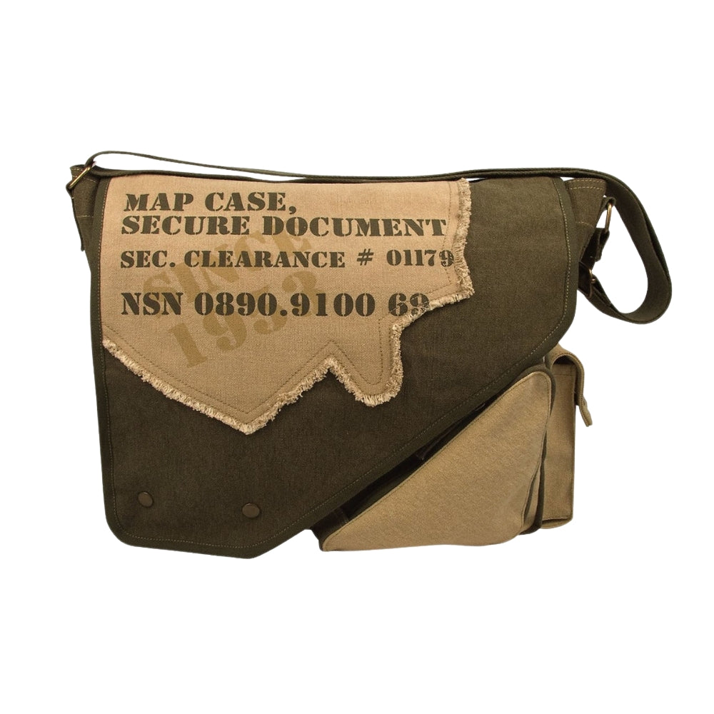 Rothco Vintage Canvas Two-Tone Imprinted Map Bag - 2