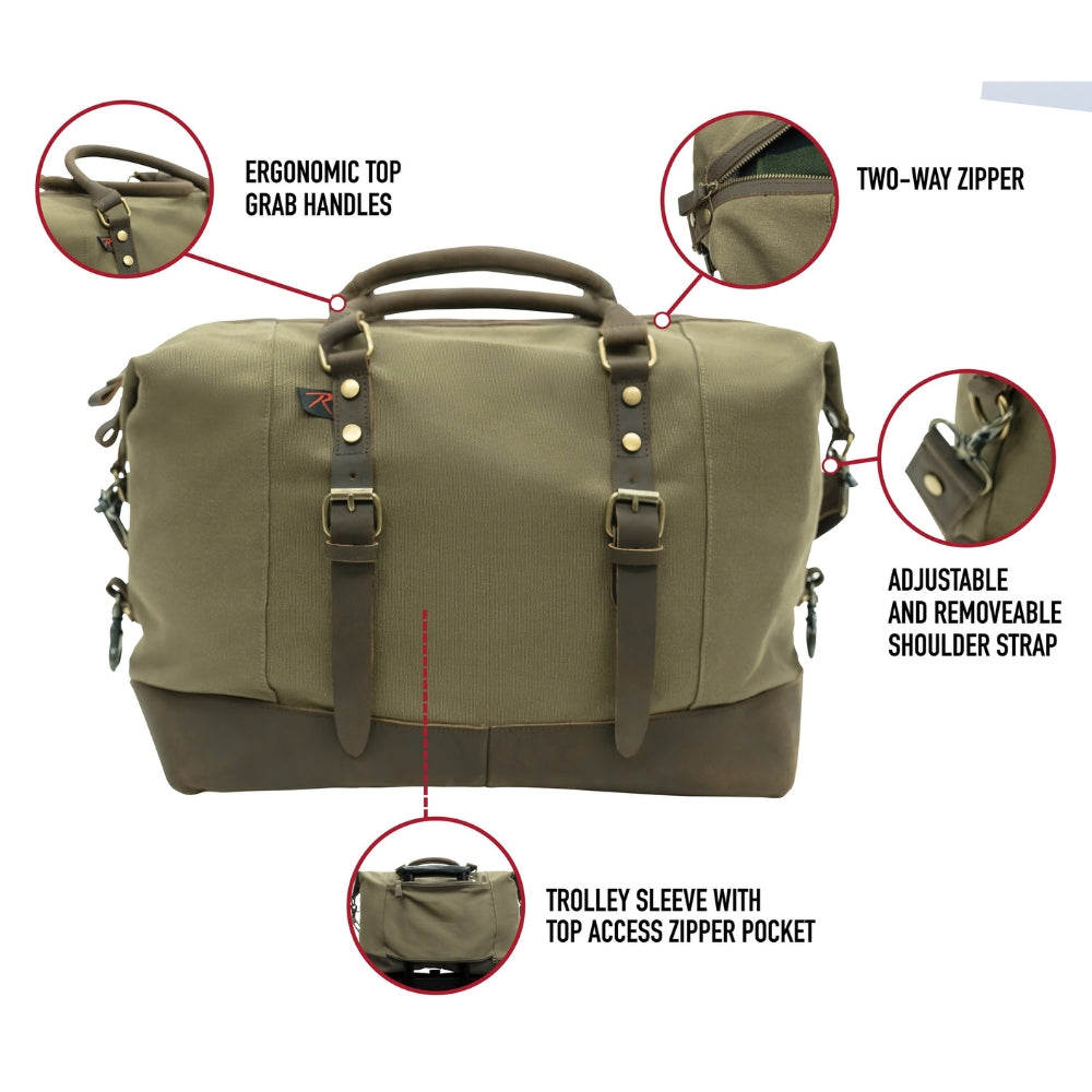 Rothco Vintage Carry-On Travel Bag - Olive Drab 613902037793 - 4