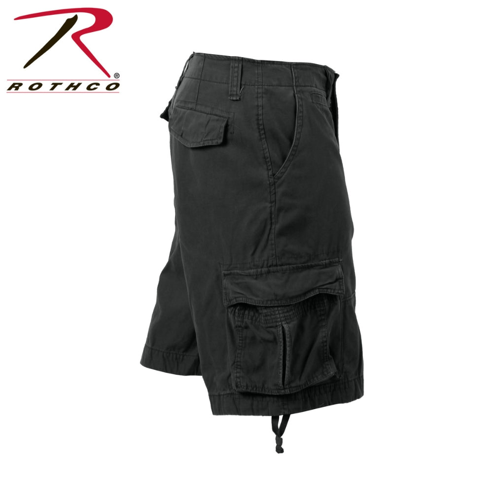 Rothco Vintage Infantry Utility Shorts (Black) | All Security Equipment - 3