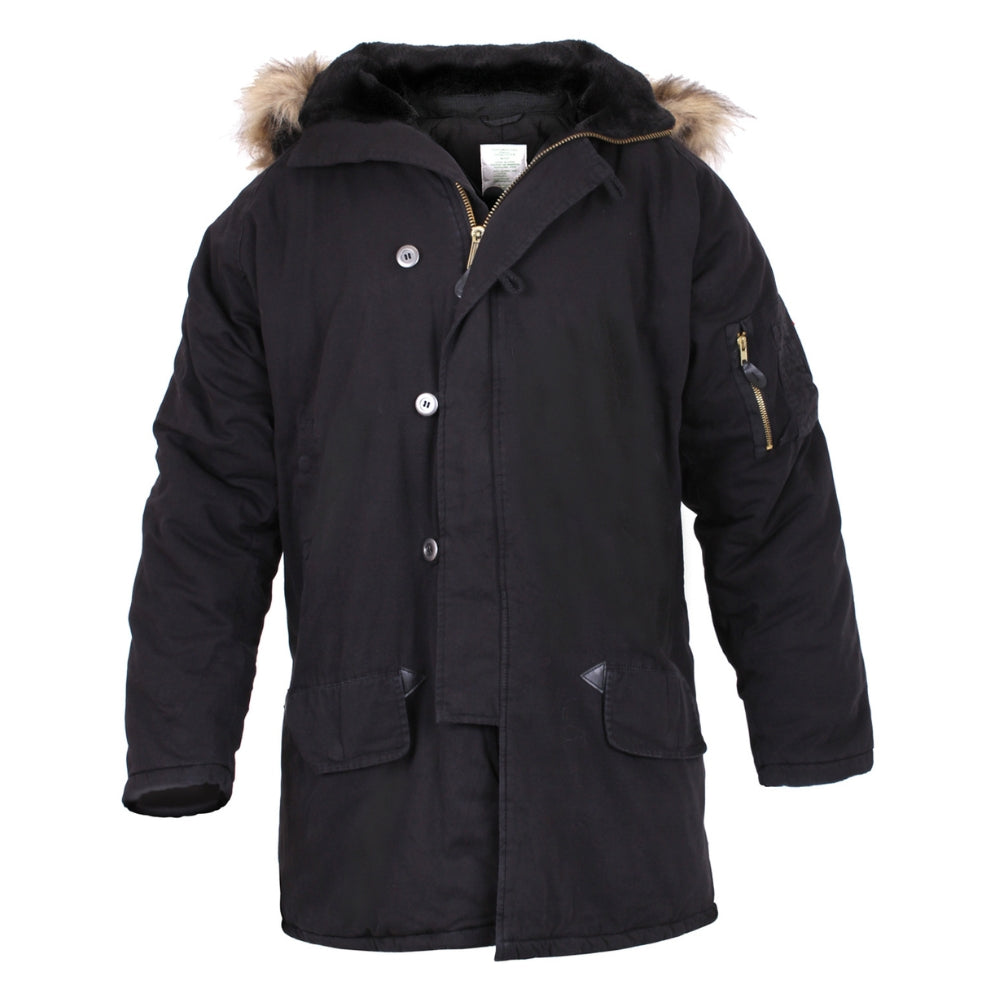 Rothco Vintage N-3B Parka (Black) | All Security Equipment