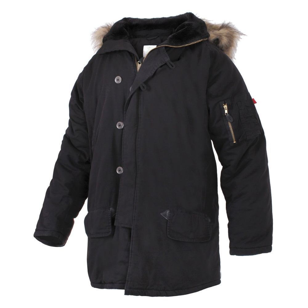 Rothco Vintage N-3B Parka (Black) | All Security Equipment