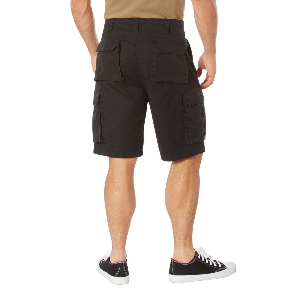 Rothco Vintage Solid Paratrooper Cargo Shorts (Black) - 3