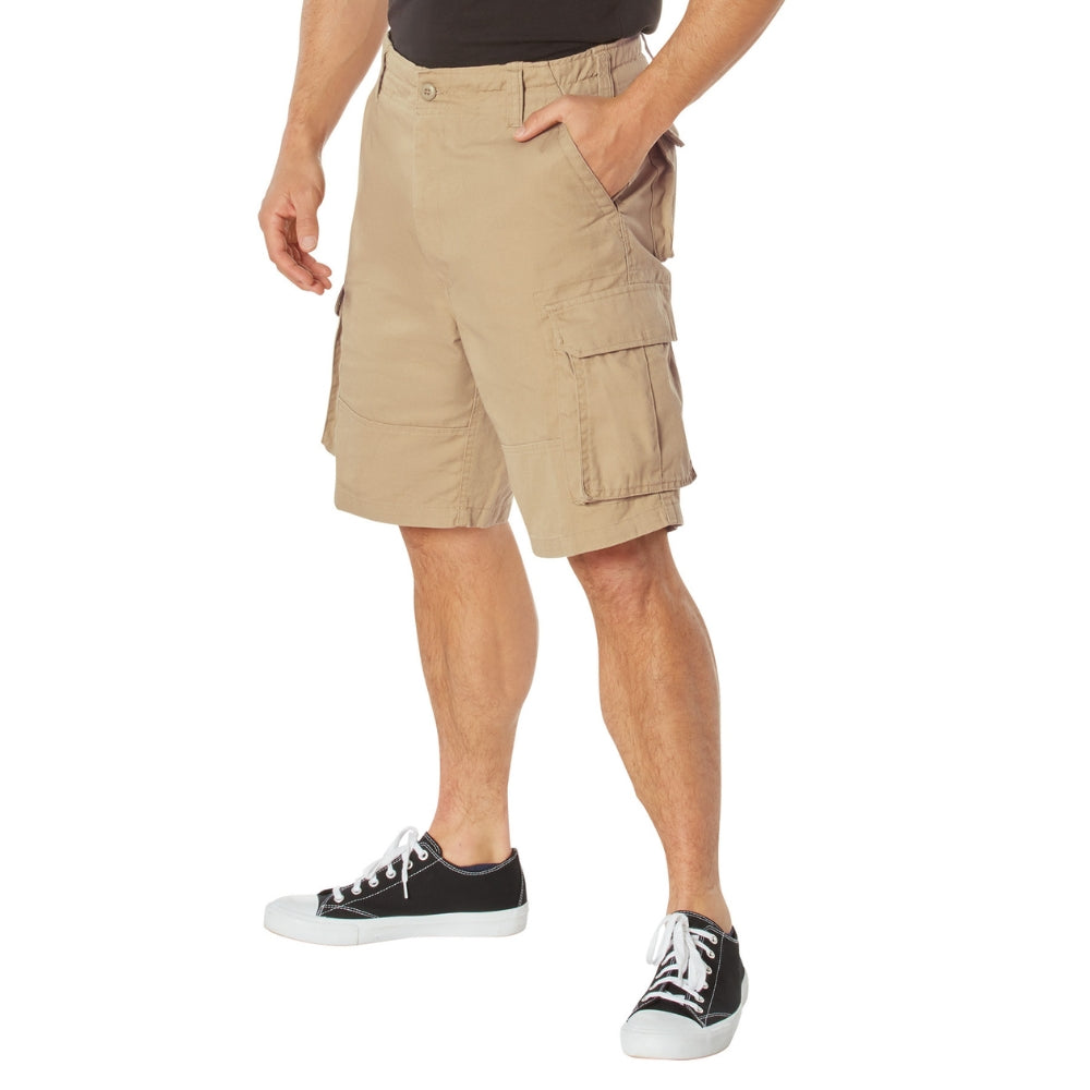 Rothco Vintage Solid Paratrooper Cargo Shorts (Khaki) - 1