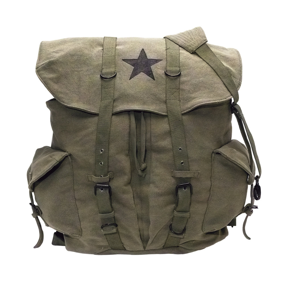 Rothco Vintage Weekender Canvas Backpack with Star 613902915800