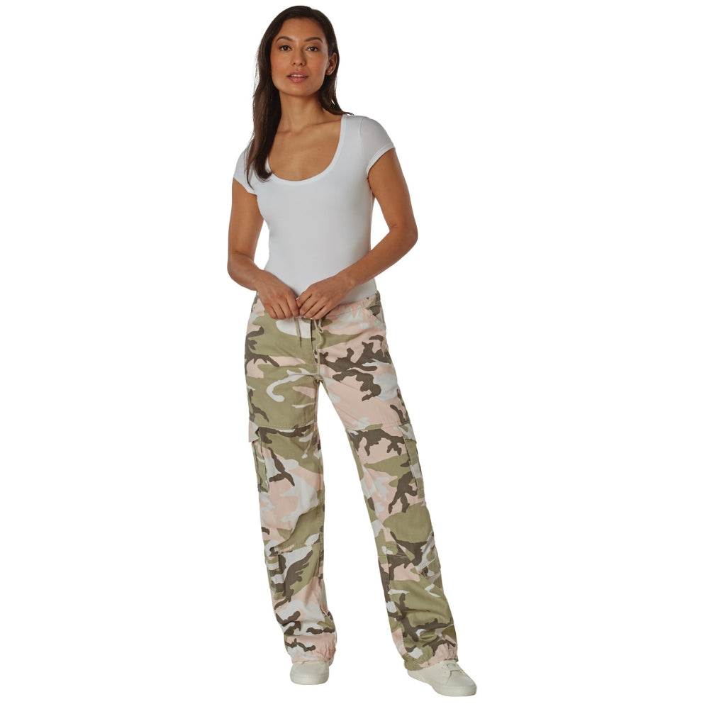 Rothco Women's Camo Vintage Paratrooper Fatigue Pants (Subdued Pink Camo) - 1