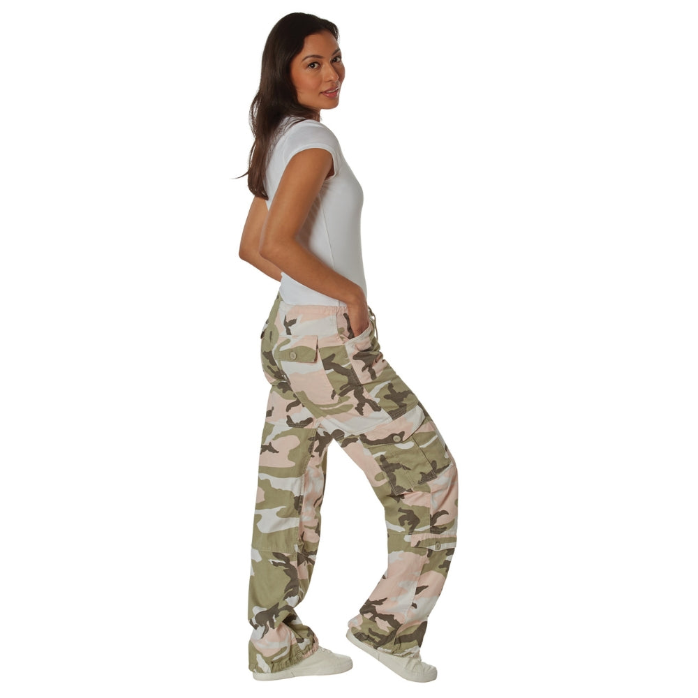 Rothco Women's Camo Vintage Paratrooper Fatigue Pants (Subdued Pink Camo) - 3