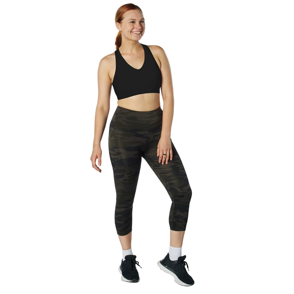 Rothco Womens Essential Leggings with Pockets (Midnight Black Camo) - 4