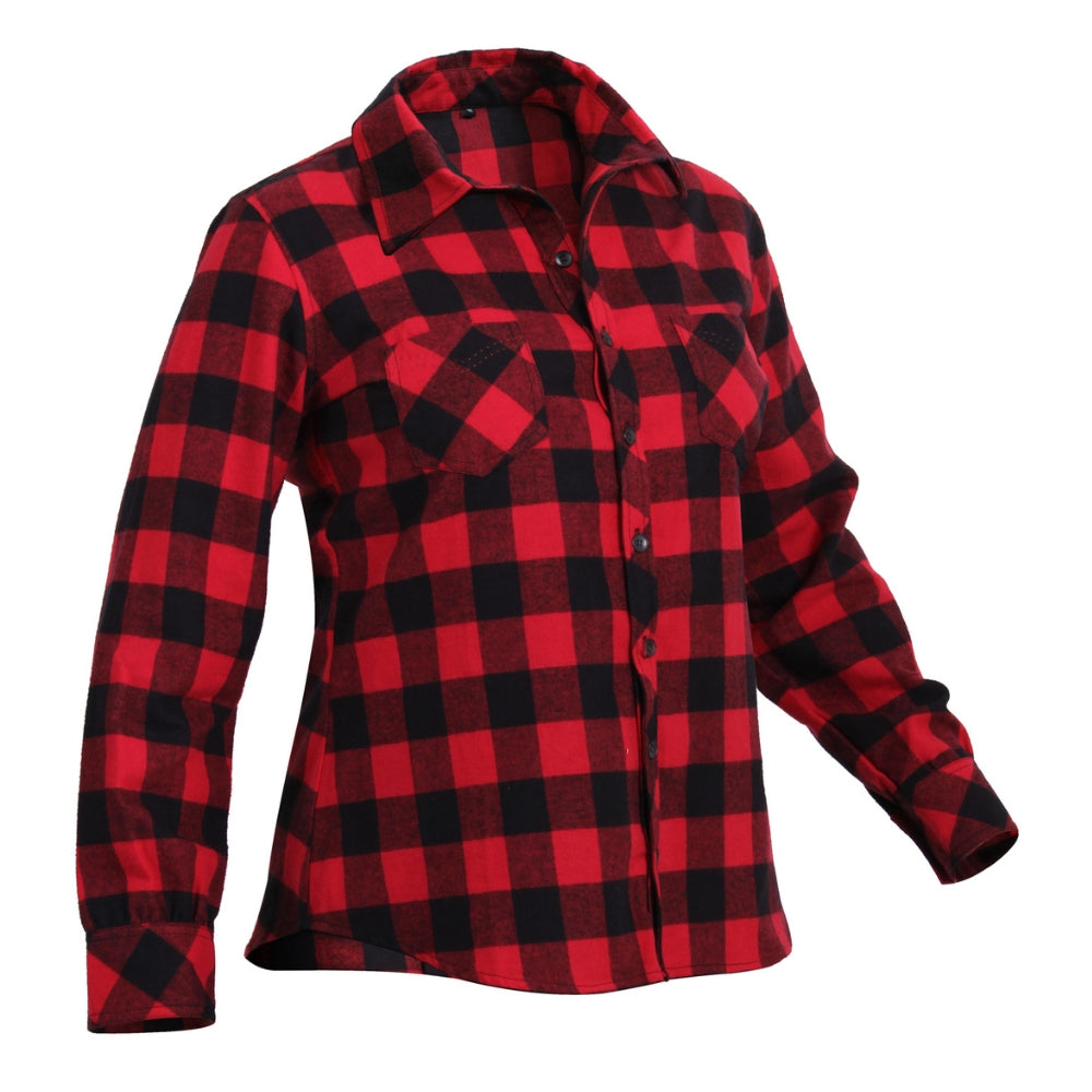 Rothco Womens Plaid Flannel Shirt (Red / Black)