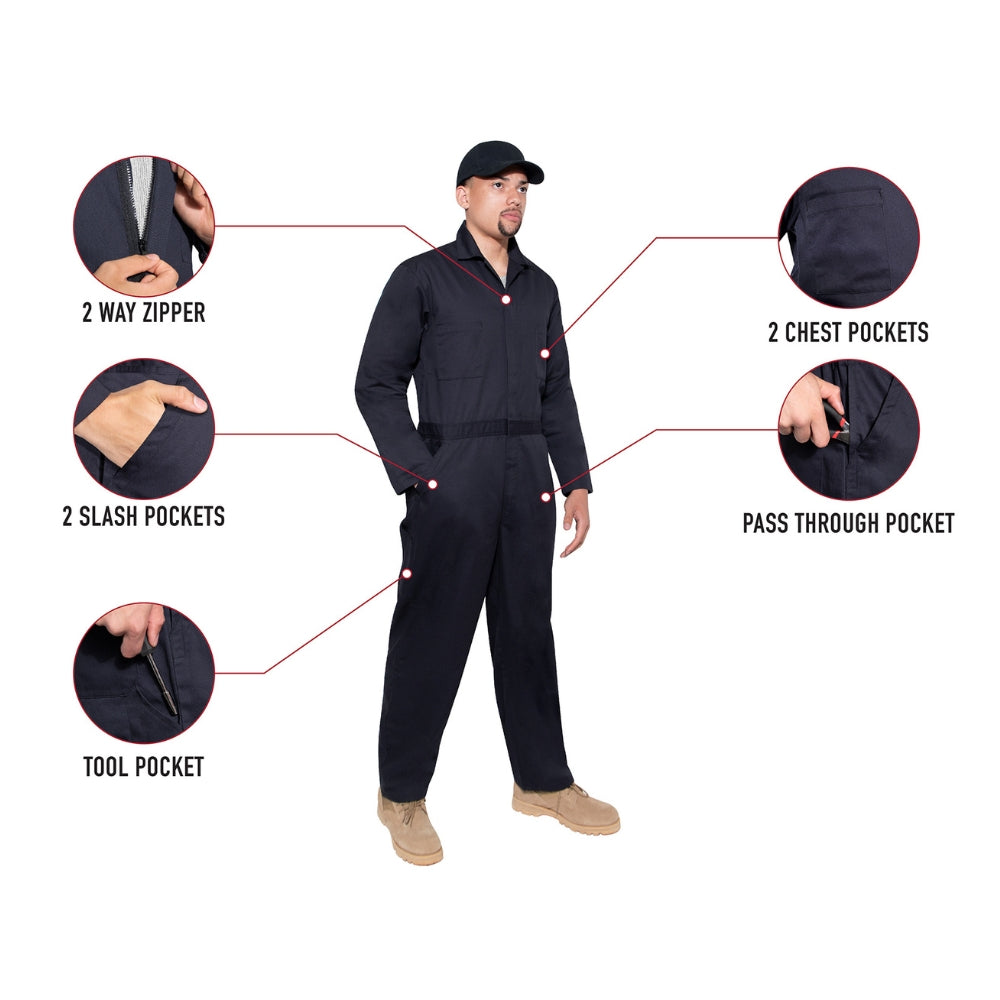 Rothco Workwear Coverall (Black) | All Security Equipment - 9