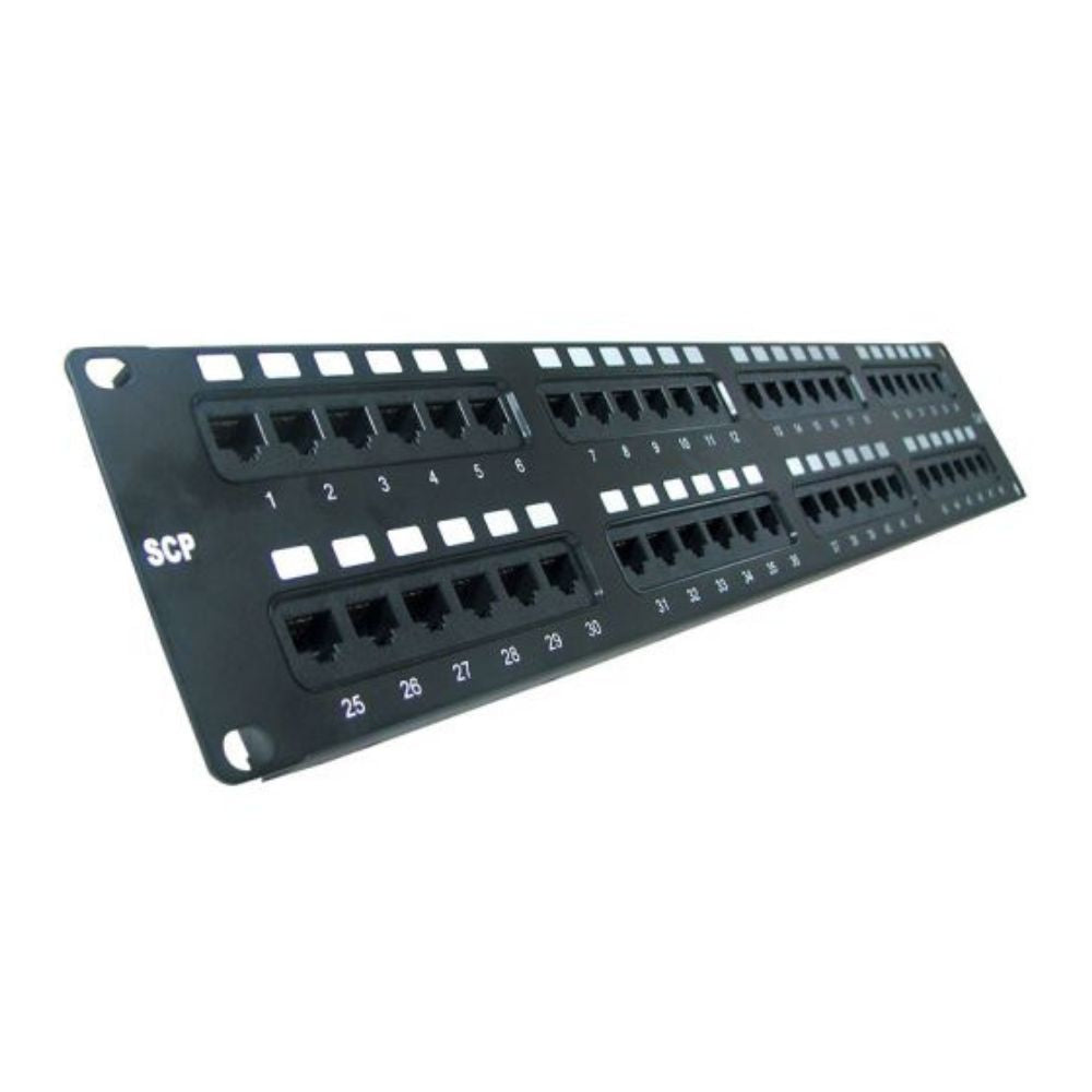 SCP 48 Port Loaded - CAT6 UTP Patch Panel | SCP-348-6