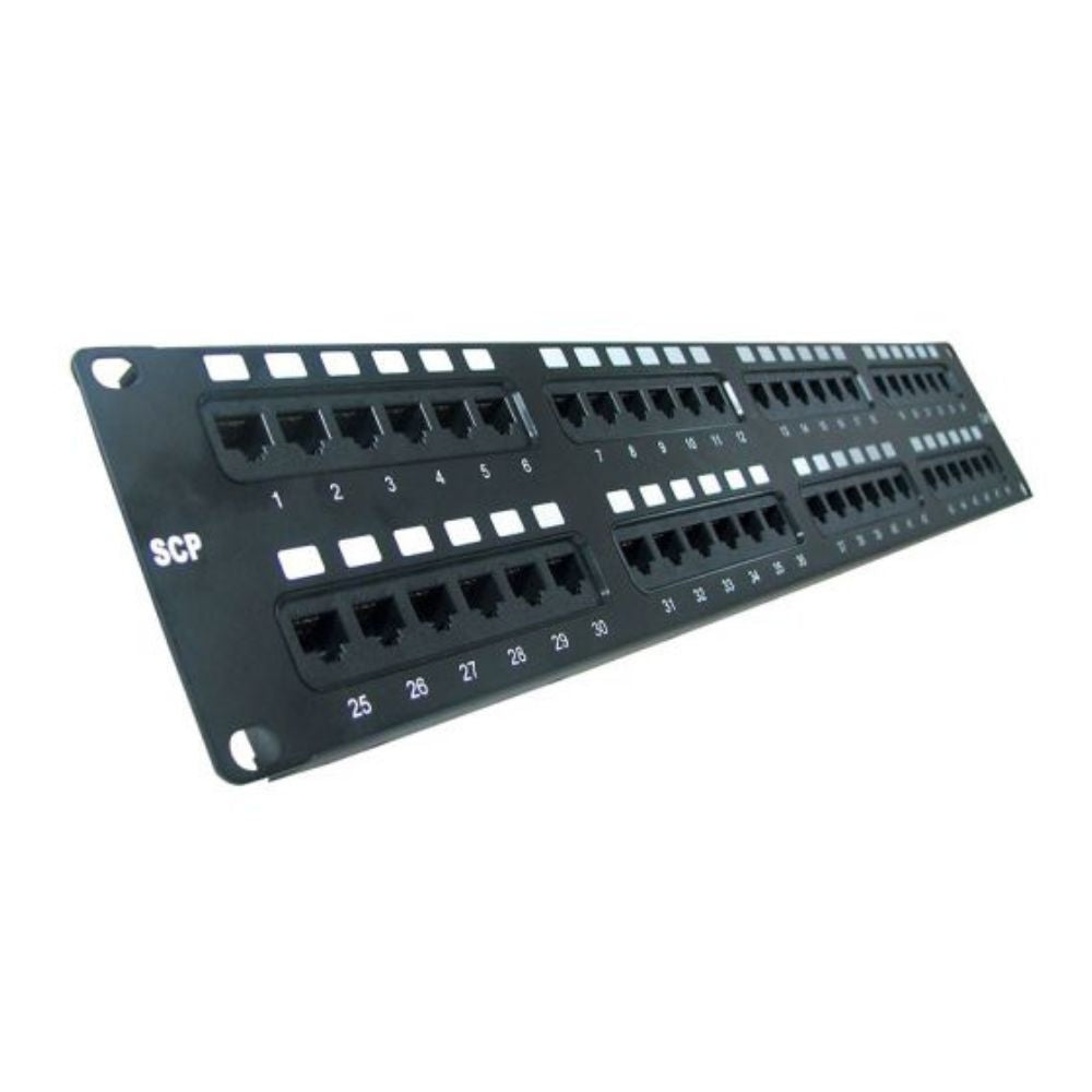 SCP 48 Port Loaded Unshielded Cat5e Class D Patch Panel 348