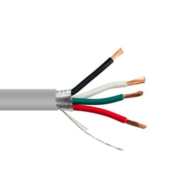 SCP 4C/16 AWG Shielded Audio Cable PVC-Gray (1000 ft. Spool) 16/4SH-GY