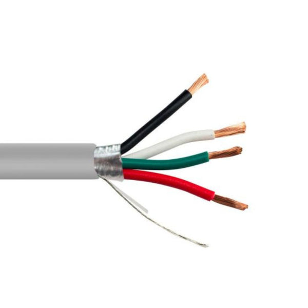 SCP 4C/18 AWG Shielded Audio Cable PVC-Gray 500 ft. Box 18/4SH-GY-500