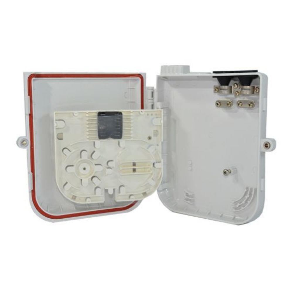 SCP 8 Port FFTH Demarc Fiber Wall Box - White F-DWB-OUT8