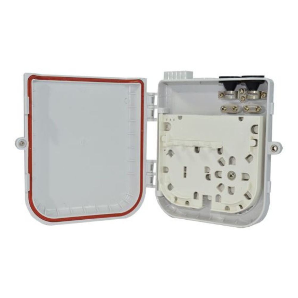 SCP 8 Port FFTH Demarc Fiber Wall Box - White F-DWB-OUT8