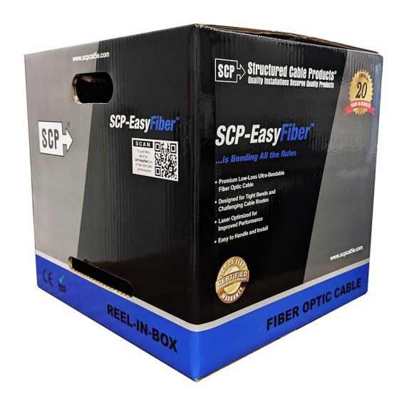 SCP EasyFiber 6 Strand Armored OS2 Cable 1000ft. EF-OS2P-6DISTARM-BK1000