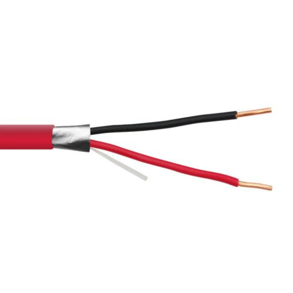 SCP Shielded Fire Alarm Cable PVC-Red 1000 ft. 16/2FPLR-SH