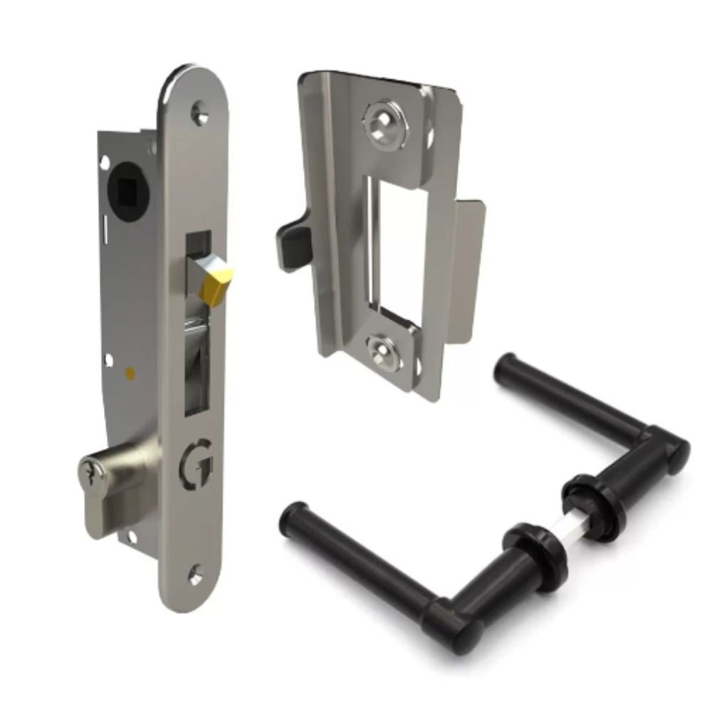 Gatemaster Stainless Mortice Lock Dual Cover Plain Handles ML4DCP