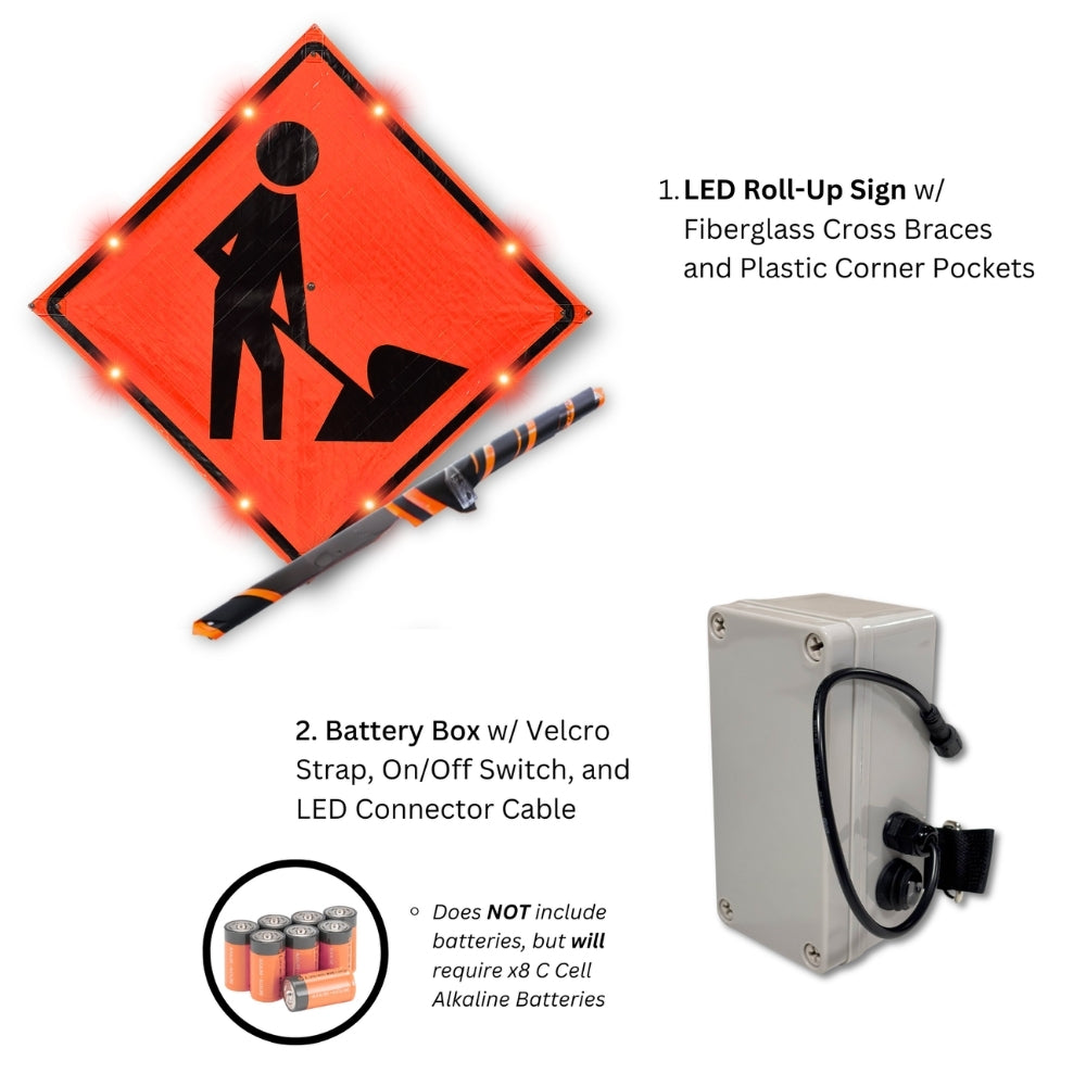 Stop-Lite 36" LED Roll-Up Sign (Orange) | All Security Equipment
