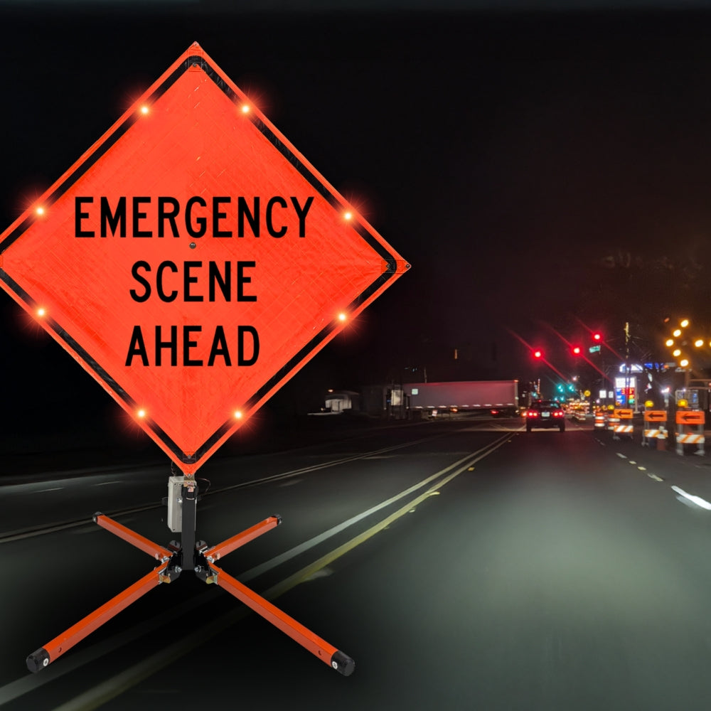 Stop-Lite 36" LED Roll-Up Sign (Orange) | All Security Equipment