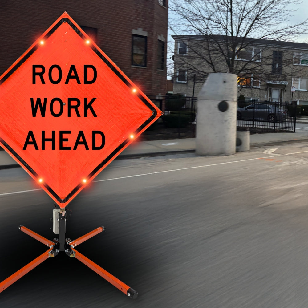 Stop-Lite 36" LED Roll-Up Sign (Orange) | All Security Equipment