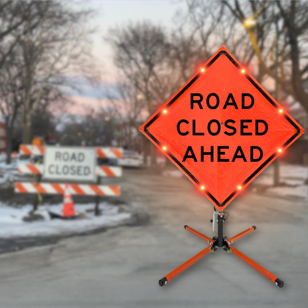 Stop-Lite 36" LED Roll-Up Sign (Orange) | All Security Equipment